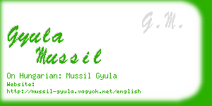 gyula mussil business card